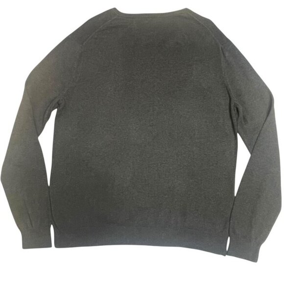 J. CREW Men's Olive Green Cotton-Cashmere V-Neck Sweater - Size Medium - Picture 3 of 8